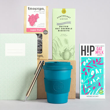 Uni Gift Box with Notepad, Pen, Tea, Biscuits, Ecoffee Cup & Chocolate